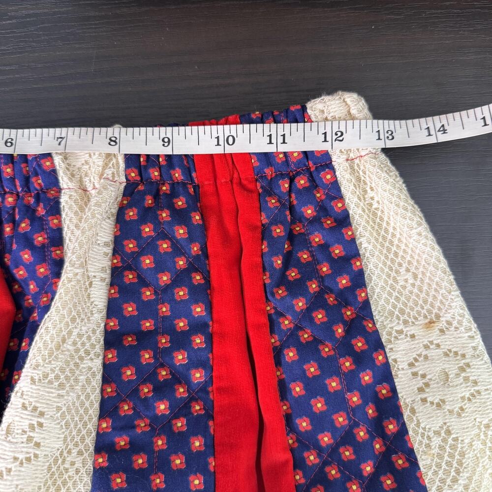 Vintage Chessa Davis Skirt Womens Patchwork Quilted Lace Boho Cottagecore 70s - Picture 14 of 16
